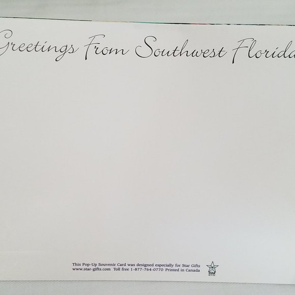 VTG Florida's Gulf Coast Popup Postcard Ft Myers Beach Sanibel Captiva Island - Picture 6 of 9